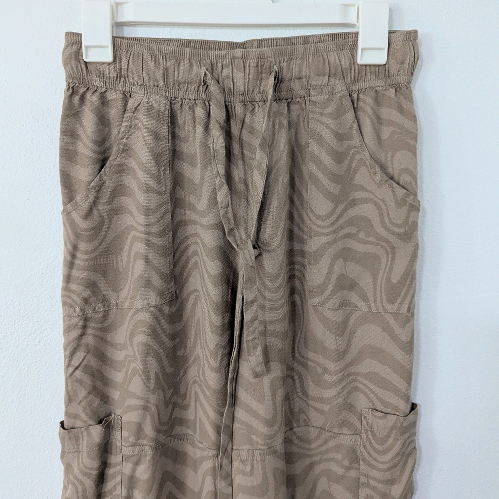 Urban Outfitters Marie Printed Cargo Pants Lightweight Drawstring Swirl Small S - Picture 2 of 12